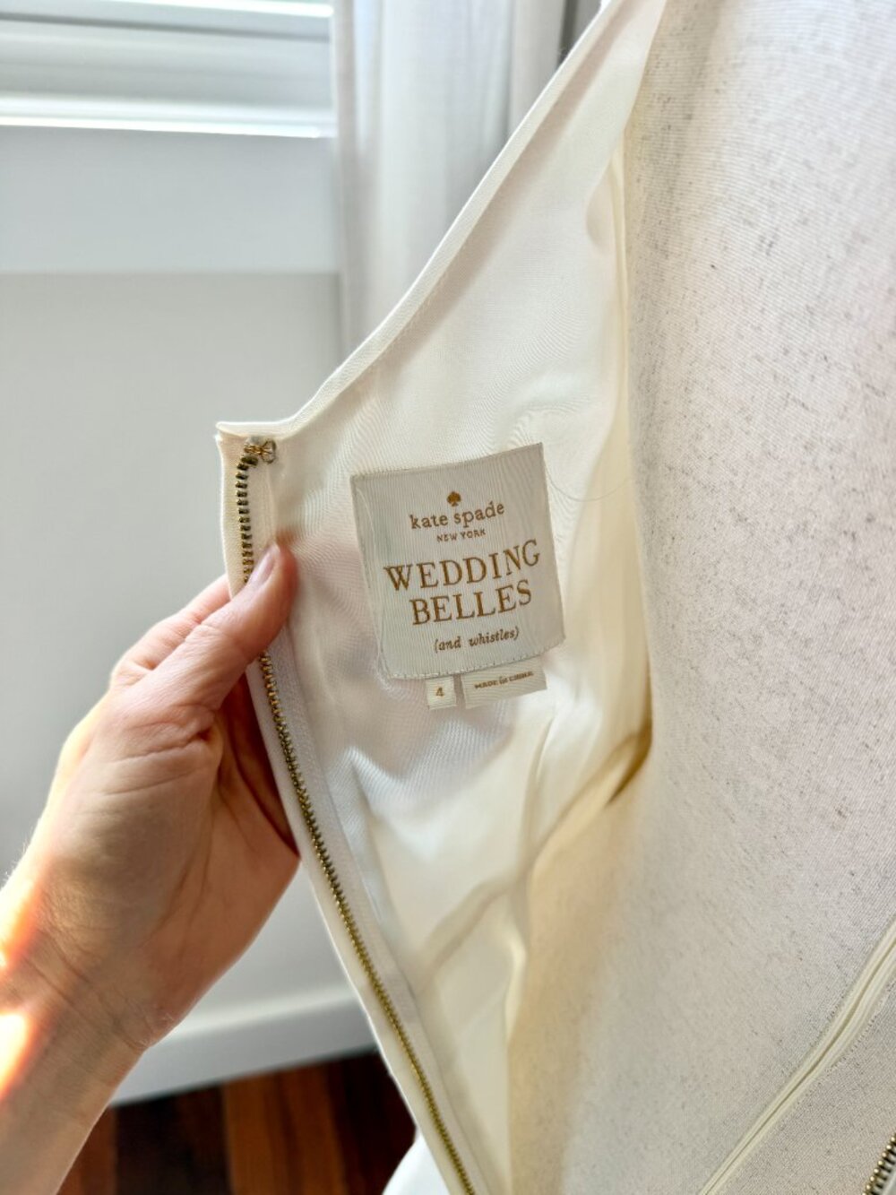 Kate Spade Wedding Belles Jillian Bow Dress Ivory Silk Blend Size 4 Sleeveless - Picture 6 of 11